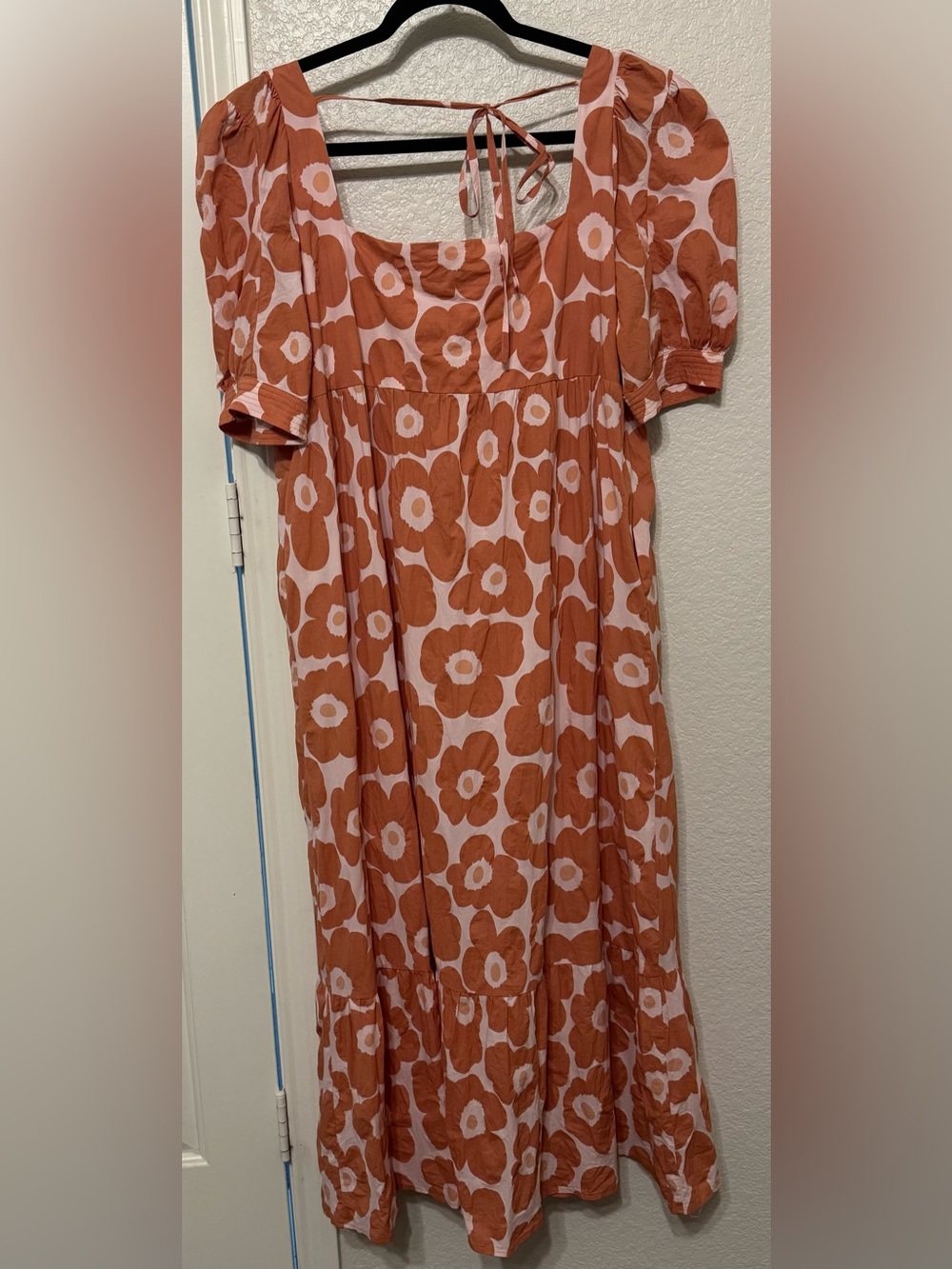 Jacquie The Label Orange & Pink Retro Floral Midi Dress| M - Picture 4 of 4